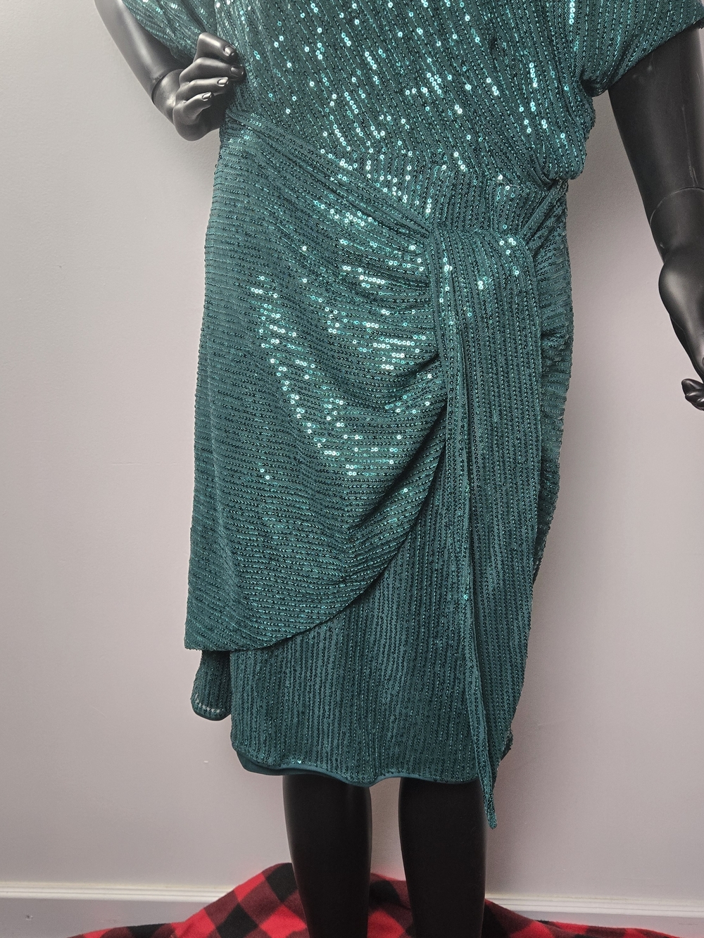 Grace Karin Emerald Green Sequin One-Shoulder Cocktail Dress - Picture 3 of 12